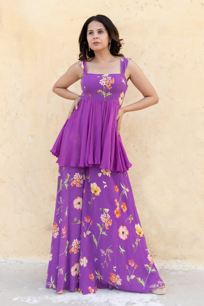 Floral printed palazzo set with dupatta